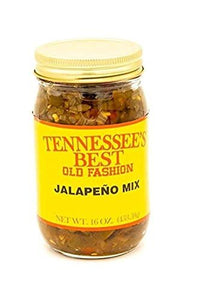 Tennessee’s Best Old Fashion Jalapeno Mix | Handcrafted with Simple Ingredients - Jalapeno Peppers, Onions, Bell Peppers | All Natural, Small Batch-Made - 16 oz Jar (454 g)